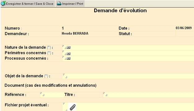 demande devolution